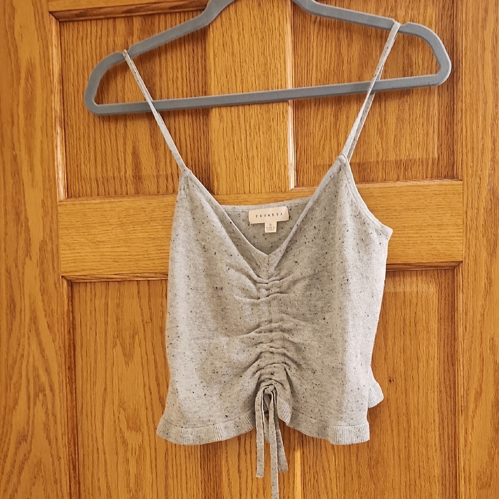 Promesa Gray Sleeveless Ruched Camisole